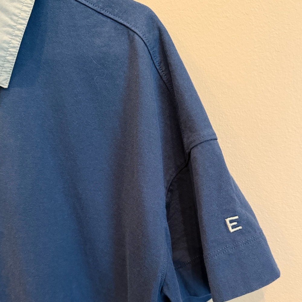 Everlane Blue Green Polo Shirt Short Sleeve Relaxed - Picture 3 of 7